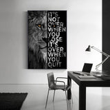 Words Never Quit Poster : Art mural sur toile Lions