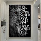 Poster „Words Never Quit“: Lions-Leinwandkunst