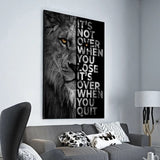 Words Never Quit Poster : Art mural sur toile Lions