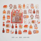 Mohamm 40 Sheets/1 Box Sticker Mini Multi Colors PET Kawaii Girl Cartoon Decoration Scrapbooking Stationery School Supplies