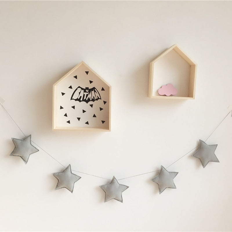 Stars Garland Soft Padded Room Wall Decoration | Nursery Star String Kids Room