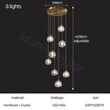 Luxury Crystal Stair Chandelier - Football Shape