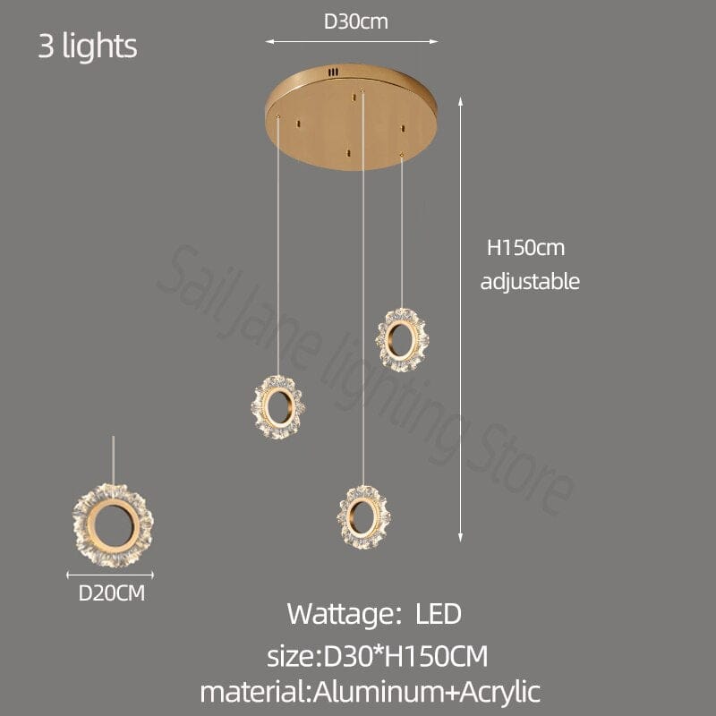 Lustre d'escalier à lumière LED Rings - Donnez du style à votre escalier