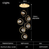 Double Rings Staircase Chandelier: Luxury Lighting Fixture