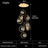 Double Rings Staircase Chandelier: Luxury Lighting Fixture