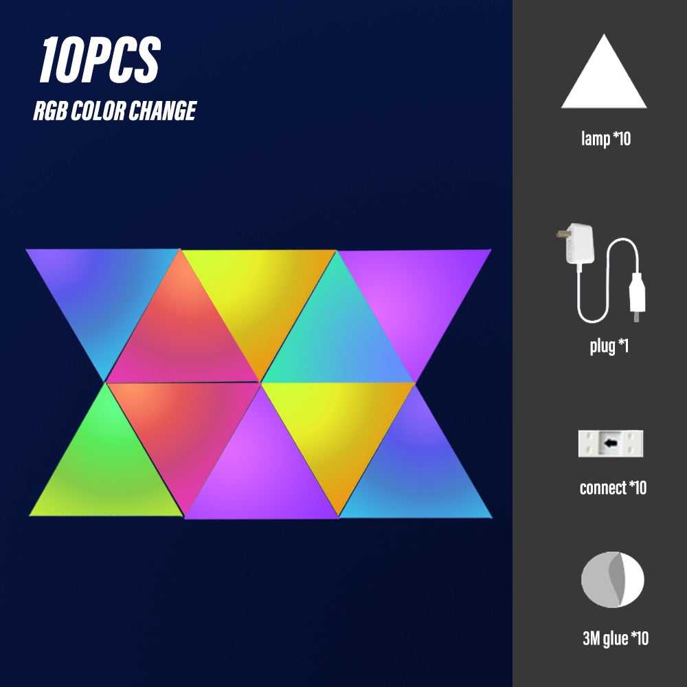 Triangle LED Light Panels - App Remote Gaming Light