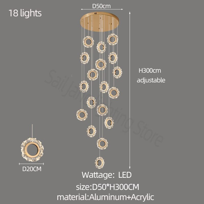 Rings LED-Licht-Treppenleuchter – Stilen Sie Ihre Treppe