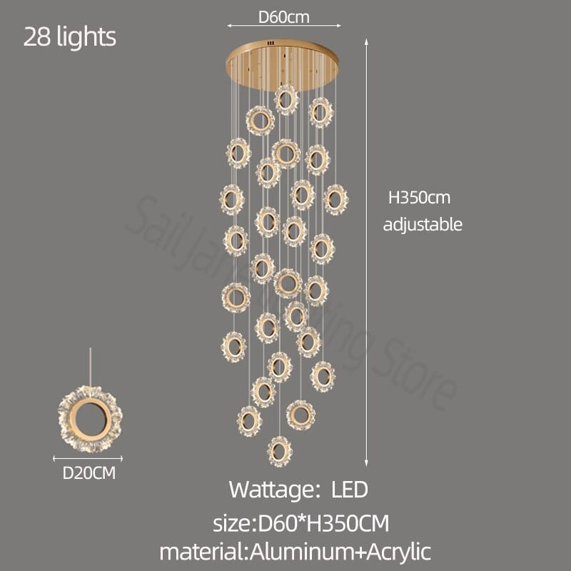 Rings LED-Licht-Treppenleuchter – Stilen Sie Ihre Treppe