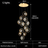 Lustre d'escalier à double anneaux: luminaire de luxe