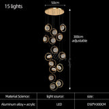 Lustre d'escalier à double anneaux: luminaire de luxe